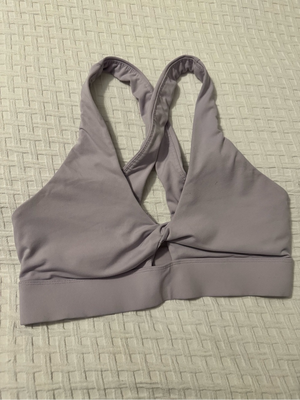 Fabletics Lavender Twist Cross-Back Sports Bra